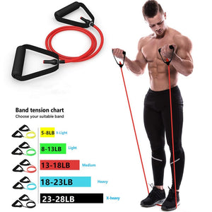 Resistance Bands with Handles Yoga Pull Rope Elastic Fitness Exercise Tube Band for Home Workouts Strength Training, 5 Levels