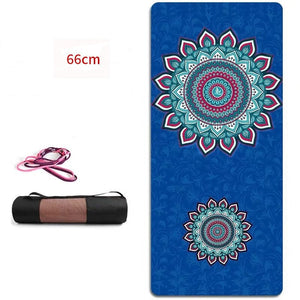 Yoga Mats Yoga Blanket Folding Fitness Mat High Temperature Suede Travel Printing, 66CM/80CM Natural TPE Slip-resistant