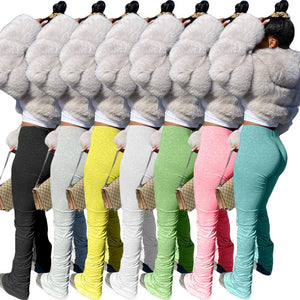 Wholesale stack leggings women sweatpants jogger streetwear fitness building legging stacked pants 2020 summer women's trousers