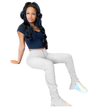 Cargar imagen en el visor de la galería, Wholesale stack leggings women sweatpants jogger streetwear fitness building legging stacked pants 2020 summer women&#39;s trousers