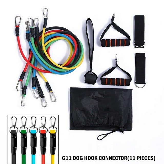 Pull Rope Fitness Exercises Resistance Bands Latex Tubes Pedal Exerciser Body Training Workout Yoga, 11pcs/set