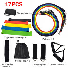 Load image into Gallery viewer, Pull Rope Fitness Exercises Resistance Bands Latex Tubes Pedal Exerciser Body Training Workout Yoga, 11pcs/set