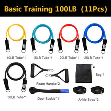 Load image into Gallery viewer, Pull Rope Fitness Exercises Resistance Bands Latex Tubes Pedal Exerciser Body Training Workout Yoga, 11pcs/set
