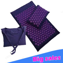 Load image into Gallery viewer, Lotus Spike Acupressure Mat Massage Mat and Pillow Set Yoga Acupuncture Cushion Relieve Back Neck Muscle Pain Body Massage Mat