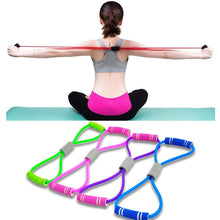 Load image into Gallery viewer, Hot Yoga Gum Fitness Resistance 8 Word Chest Expander Rope Workout Muscle Trainning Rubber Elastic Bands For Sports Exercise