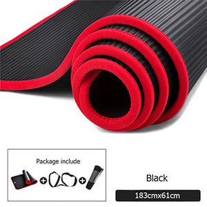Jusenda 10mm Yoga Mat 183*61cm NRB Non-slip Pillow Carpet For Men Women Fitness Gym Exercise Pad Pilates Yoga Mat Bag