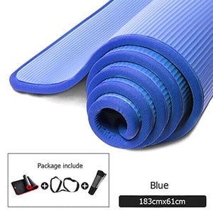 Jusenda 10mm Yoga Mat 183*61cm NRB Non-slip Pillow Carpet For Men Women Fitness Gym Exercise Pad Pilates Yoga Mat Bag