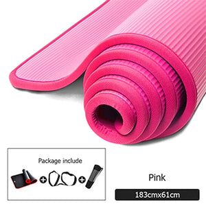 Jusenda 10mm Yoga Mat 183*61cm NRB Non-slip Pillow Carpet For Men Women Fitness Gym Exercise Pad Pilates Yoga Mat Bag