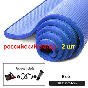 Jusenda 10mm Yoga Mat 183*61cm NRB Non-slip Pillow Carpet For Men Women Fitness Gym Exercise Pad Pilates Yoga Mat Bag