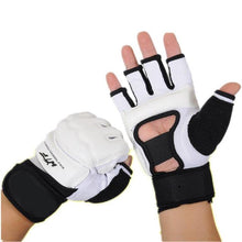 Load image into Gallery viewer, SINOBUDO Half Finger High Quality Gloves WTF Taekwondo Training Boxing Gloves Sanda Karate Martial Arts White Gloves Protector