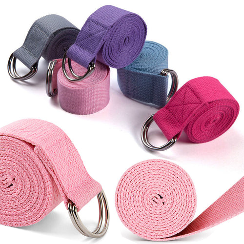 Women Yoga Stretch Strap Multi-Colors D-Ring Belt Fitness Exercise Gym Rope Figure Waist Leg Resistance Fitness Bands Yoga Belt