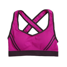 Load image into Gallery viewer, Women&#39;s Padded Top Athletic Vest Gym Fitness Sports Bra Stretch Cotton Seamless 1 piece, multi-color