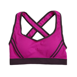 Women's Padded Top Athletic Vest Gym Fitness Sports Bra Stretch Cotton Seamless 1 piece, multi-color
