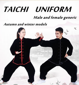 Velour Long Sleeved Wushu TaiChi KungFu Uniform Suit Uniforms Tai Chi Exercise Clothing