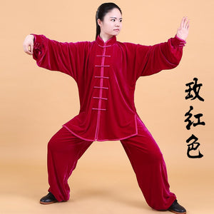 New Design 13 Color Long Sleeved Wushu TaiChi KungFu Uniform Suit Uniforms Tai Chi Exercise Clothing
