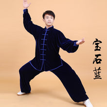 Cargar imagen en el visor de la galería, Velour Long Sleeved Wushu TaiChi KungFu Uniform Suit Uniforms Tai Chi Exercise Clothing