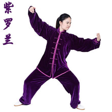 Cargar imagen en el visor de la galería, Velour Long Sleeved Wushu TaiChi KungFu Uniform Suit Uniforms Tai Chi Exercise Clothing