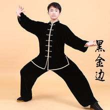 Cargar imagen en el visor de la galería, Velour Long Sleeved Wushu TaiChi KungFu Uniform Suit Uniforms Tai Chi Exercise Clothing