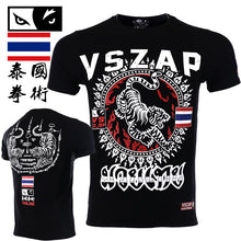 Cargar imagen en el visor de la galería, VSZAP tiger Boxing MMA T Shirt Gym Tee Shirts Multi-use Fighting Martial Arts Fitness Training Muay Thai T Shirt Men Homme