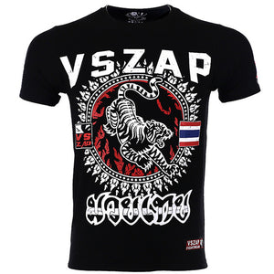 VSZAP tiger Boxing MMA T Shirt Gym Tee Shirts Multi-use Fighting Martial Arts Fitness Training Muay Thai T Shirt Men Homme