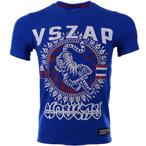 VSZAP tiger Boxing MMA T Shirt Gym Tee Shirts Multi-use Fighting Martial Arts Fitness Training Muay Thai T Shirt Men Homme