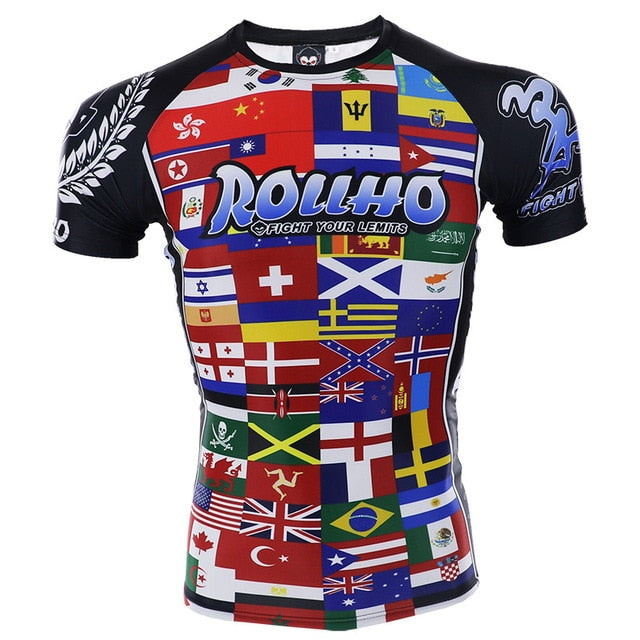 Quick Dry Boxing MMA T Shirt Gym Tee Fighting Martial Arts Fitness Training Men Homme Boxe Sports Shirts