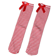 Cargar imagen en el visor de la galería, Lovely Girls Kids Toddler Bow Knee High Socks Colours Silk Bow Baby Girl Socks Striped Princess Socks 1 to 8 Years