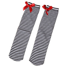 Cargar imagen en el visor de la galería, Lovely Girls Kids Toddler Bow Knee High Socks Colours Silk Bow Baby Girl Socks Striped Princess Socks 1 to 8 Years