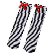 Load image into Gallery viewer, eTya Lovely Girls Kids Toddler Bow Knee High Socks Colours Silk Bow Baby Girl Socks Striped Princess Socks 1 to 8 Years
