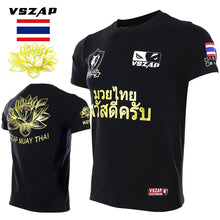 Load image into Gallery viewer, VSZAP Lotus Boxing MMA T Shirt Gym Tee Shirt Fighting Fighting Martial Arts Fitness Training Muay Thai T Shirt Men Homme