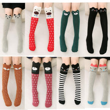 Load image into Gallery viewer, Spring Autumn Children Socks Cotton 3D Printing Cat Kids Girls High Knee Socks Fashion Cartoon Bear Dancing Socks Toddlers