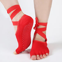 Cargar imagen en el visor de la galería, Men and Women Yoga Socks Anti-skid Breathable Fitness Pilates Socks Dancing Gym Non Slip Cotton Socks With Socks Heel