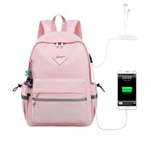 Load image into Gallery viewer, WINNER Girl Anti Theft Backpack USB Charging Cartoon Animal Pendant School Bags Backpack Women Waterproof Travel Bagpack
