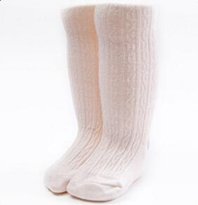 New Spring Summer Baby Girls Cotton Knee High Socks Solid Candy Color Kids Toddler Double Needle Short Socks For Children