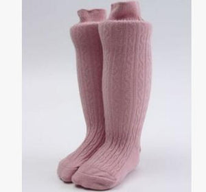 New Spring Summer Baby Girls Cotton Knee High Socks Solid Candy Color Kids Toddler Double Needle Short Socks For Children