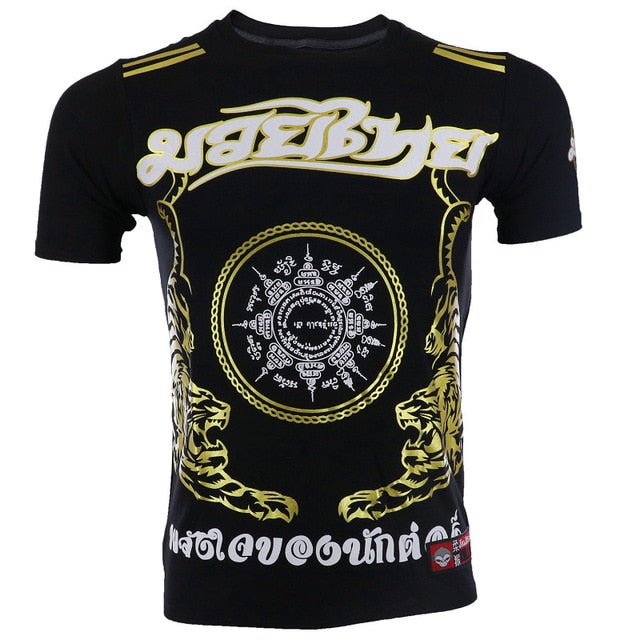 ROLLHO Boxing MMA T Shirt Rashguard bjj Sports Gym Tee Shirt Fighting Martial Arts Fitness Training Muay Thai T Shirt Men Homme