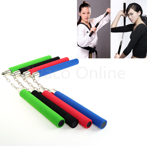 Hot Martial Art Foam Padded Safe Fitness Nunchakus Nunchaku for Kids Children kungFu Beginners Training Red/Blue/Black/Green