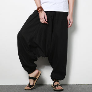 Cotton Linen Kung Fu Pants Yoga Martial Arts Sport Pants For Men Kendo Trail Wu Shu Trousers For Men Top Quality Brown Color 3XL