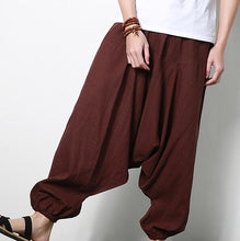 Load image into Gallery viewer, Cotton Linen Kung Fu Pants Yoga Martial Arts Sport Pants For Men Kendo Trail Wu Shu Trousers For Men Top Quality Brown Color 3XL