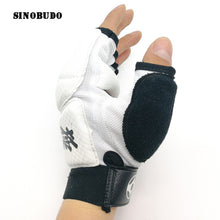 Cargar imagen en el visor de la galería, Taekwondo Gloves Fighting Hand Protector WTF Approved Martial Arts Sports Hand Guard Cotton PVC Leather Fitness Boxing Gloves