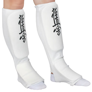 New Good quality karate Shin Instep Guards MMA Taekwondo leg guard Foot Sparring Pads white black Cloth Pad gear children adult