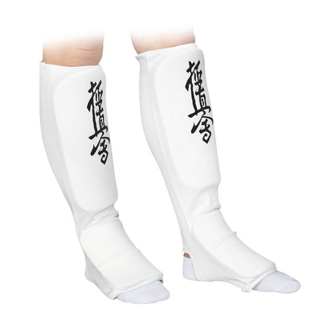 New Good quality karate Shin Instep Guards MMA Taekwondo leg guard Foot Sparring Pads white black Cloth Pad gear children adult